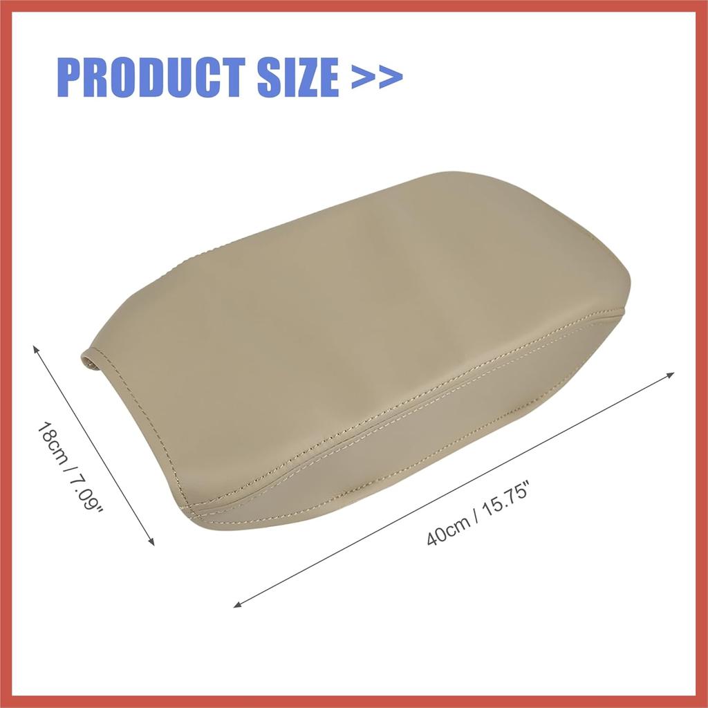 ACROPIX Car Center Console Lid Armrest Seat Box Cover Protector Replacement Microfiber Leather for Toyota Camry 2007-2011 Beige Car Parts