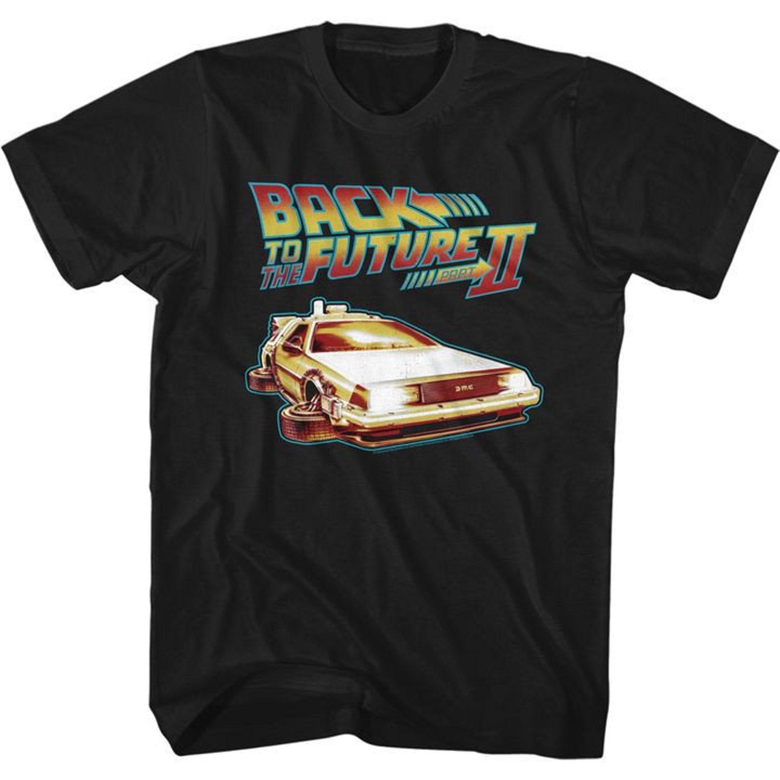 Back To The Future Car With Flat Wheels Black Adult T-Shirt S