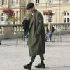 Men's Korean Style Long Woolen Windbreaker Coat