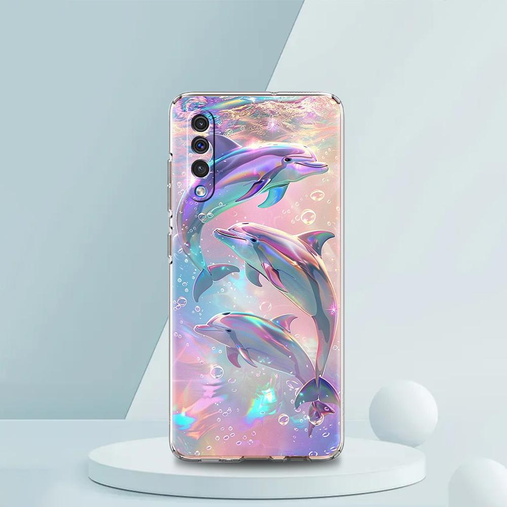 

Ocean Animal Dolphin Transparent Phone Case for Samsung Galaxy A16 A14 A12 A22 A24 A42 A02 A03S A06 A50 A20 A30 A40 Soft Cover Samsung A06