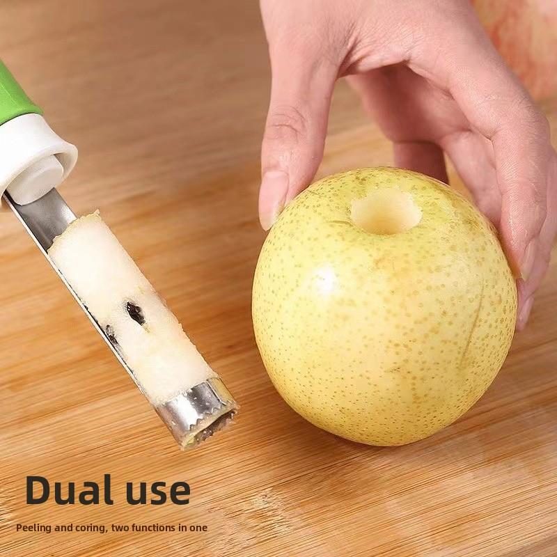 2 In 1 Retractable Stainless Steel Fruit Corer, Apple Corer, Pear Corer, Retractable Fruit Peeler