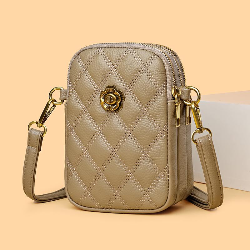 Bolsas femininas de marca de moda de couro de vaca, mini bolsas para celular, tendência de designer, bolsas femininas, bolsa transversal casual de couro genuíno