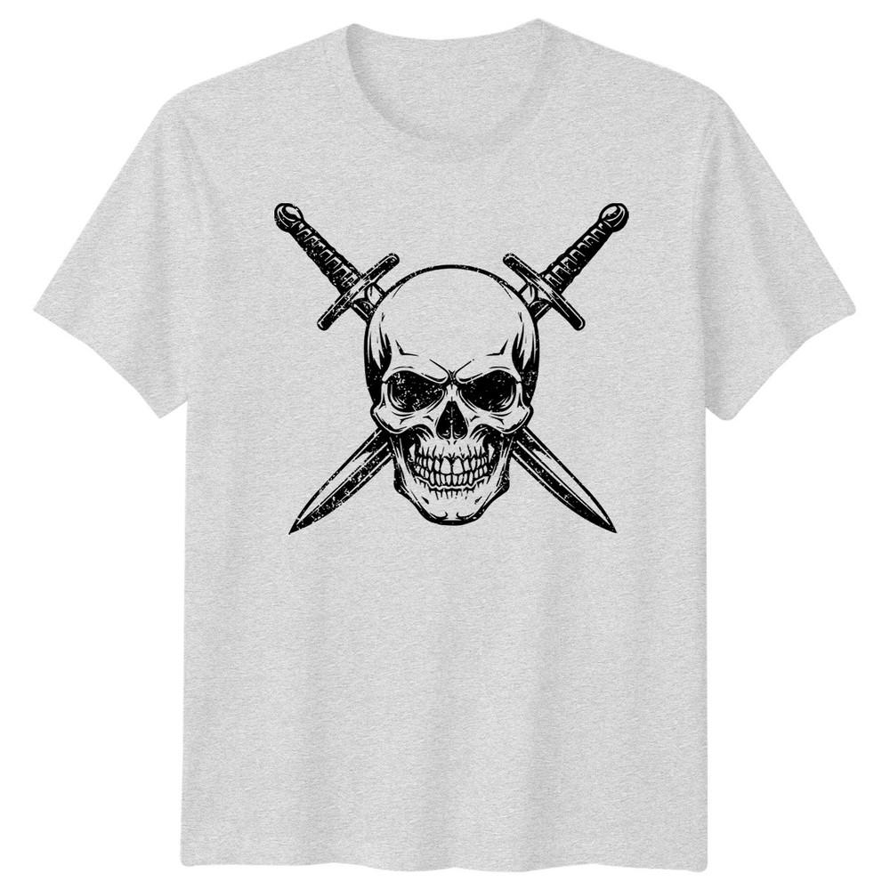 Skull Art Fantasy Unisexs TShirt Crossed Swords Graphic
