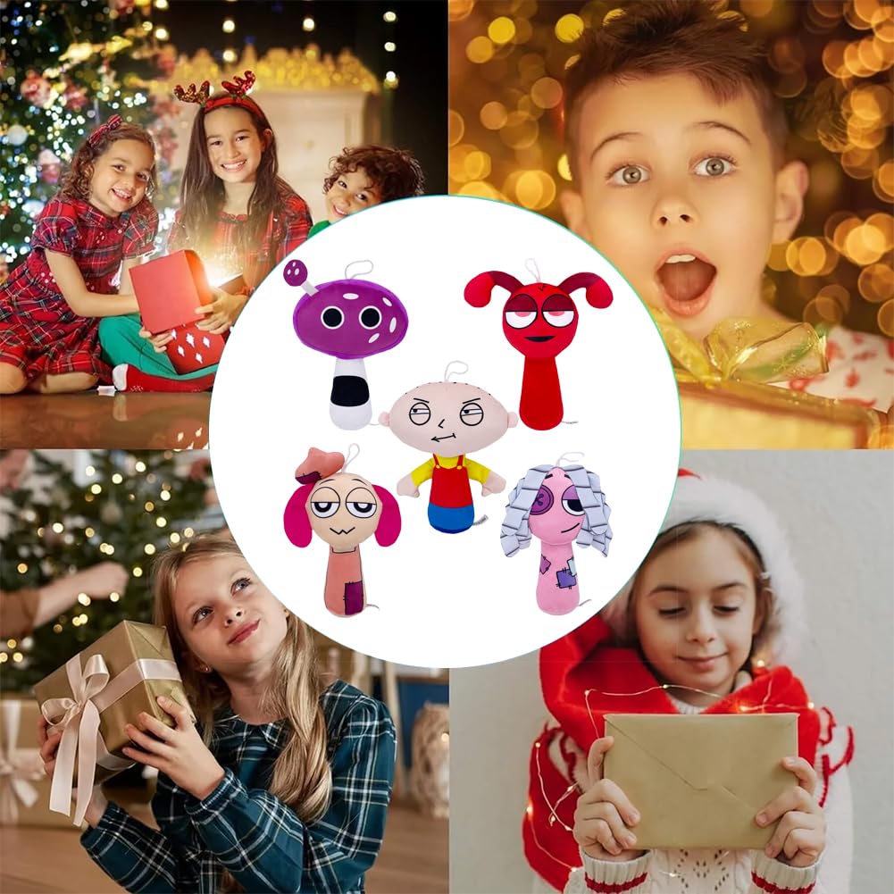 Set of 5 Splunky Plush Dolls, Character Singing Monsters, Horror Game, Moe Merchandise, Cute Room Decoration, Birthday, Christmas Gift for Kids and