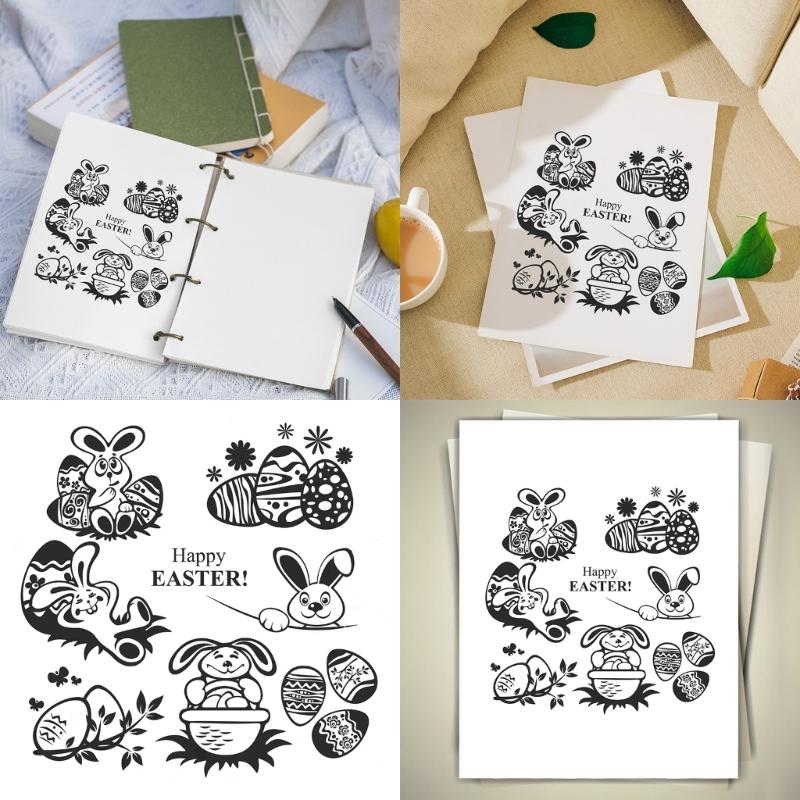 Osterhase Eier Klarer Silikonstempel für DIY Einladungskarte Scrapbooking Papierhandwerk Gummistempel Handgemachtes Journal