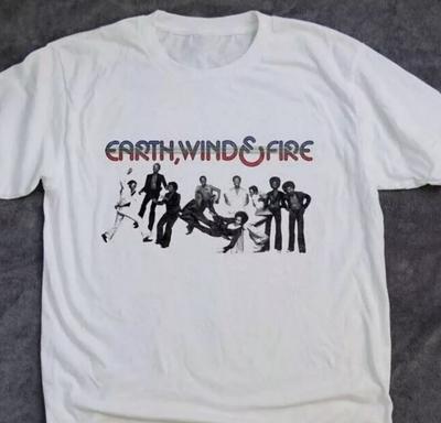 Vtg Earth Wind and Fire White Unisex T-Shirt Gift for Fans