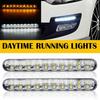 2Pcs White Amber LED Running Daytime Driving DRL Signal Strip Light Fog Lamp 12V