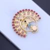 Fingerringhalter Grad Drehung Metall Anti-Verlust 360 Strass Pfau Handyring Schnalle
