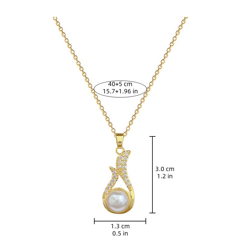 Micro-paved Gorgeous Stainless Steel Charm Fox Tail Fox Zircon Necklace Earrings Set Classic Girls Party Gift