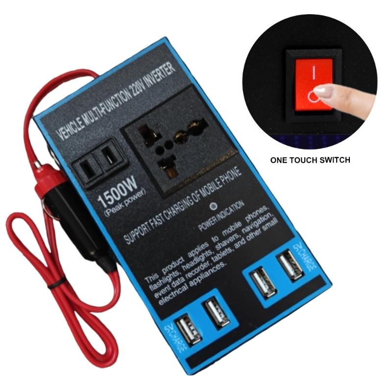 1500W Car Inverter USB DC12V 24V To Auto Power Inversor Fast Charging Car Power Adapter Socket