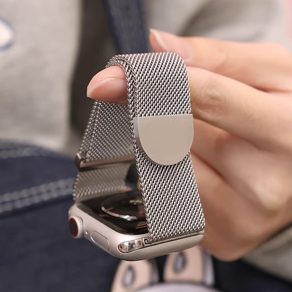 Milanese Strap For Apple Watch Ultra 2 49mm 46mm 45mm 44mm 40mm 42mm Metal Magnetic Bracelet For iWatch 10 9 8 7 6 5 4 3 SE Band