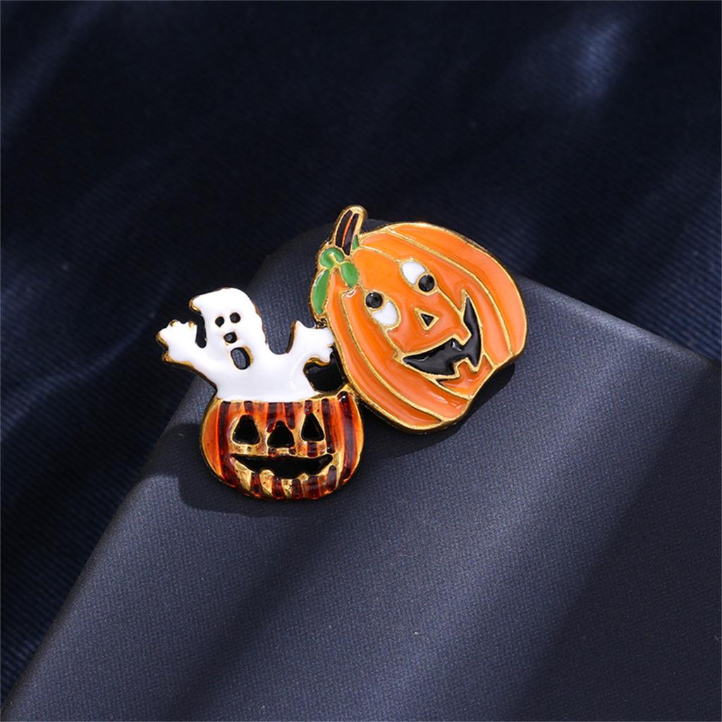 Festive Halloween Ghost Pumpkin Brooch Spooky Party Accessory For Costume Decoration And Outfit Enhancement