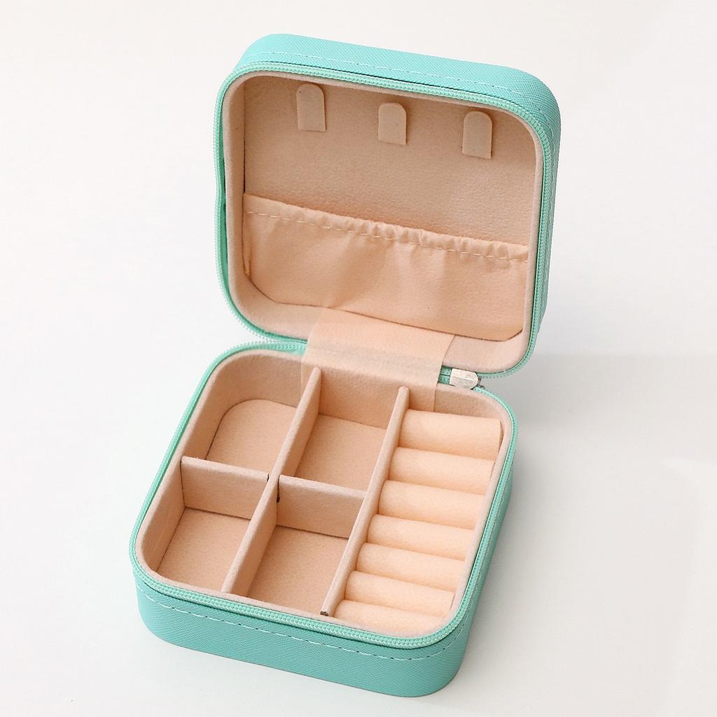 HOMZY 1pcs Single Layer Storage Box Ladies Travel Leather Jewelry Box Classic Black Pure White Fashion Pink Storage Box