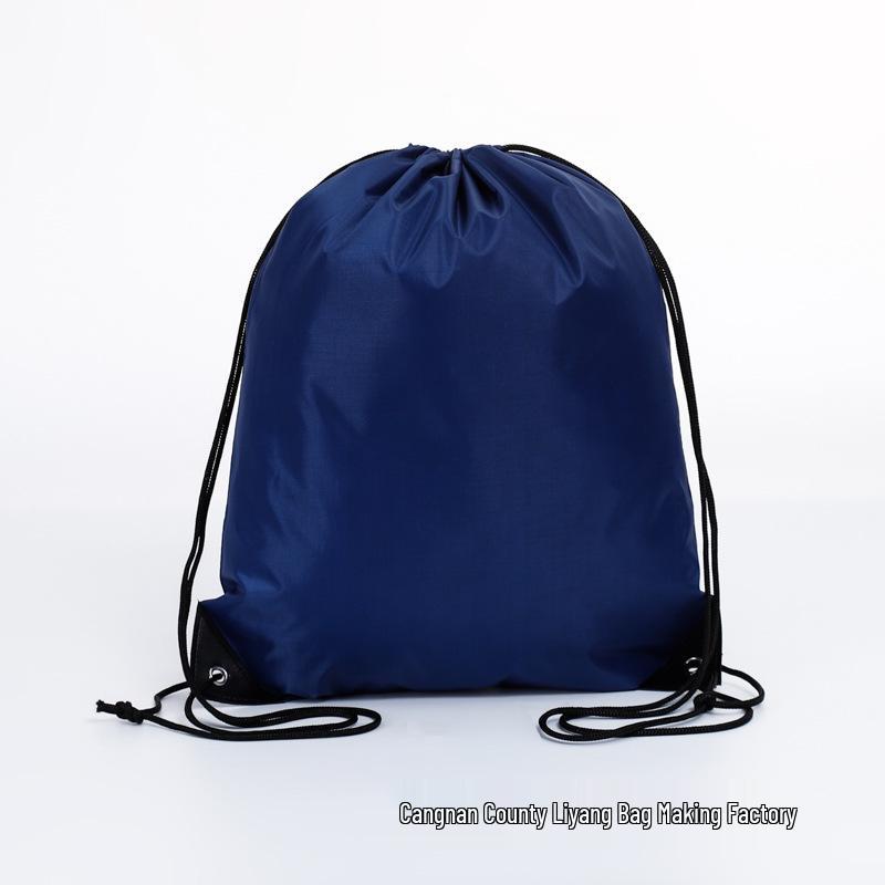 Colorful Polyester Handheld and Shoulder Strap Drawstring Bag for Storage and Sports