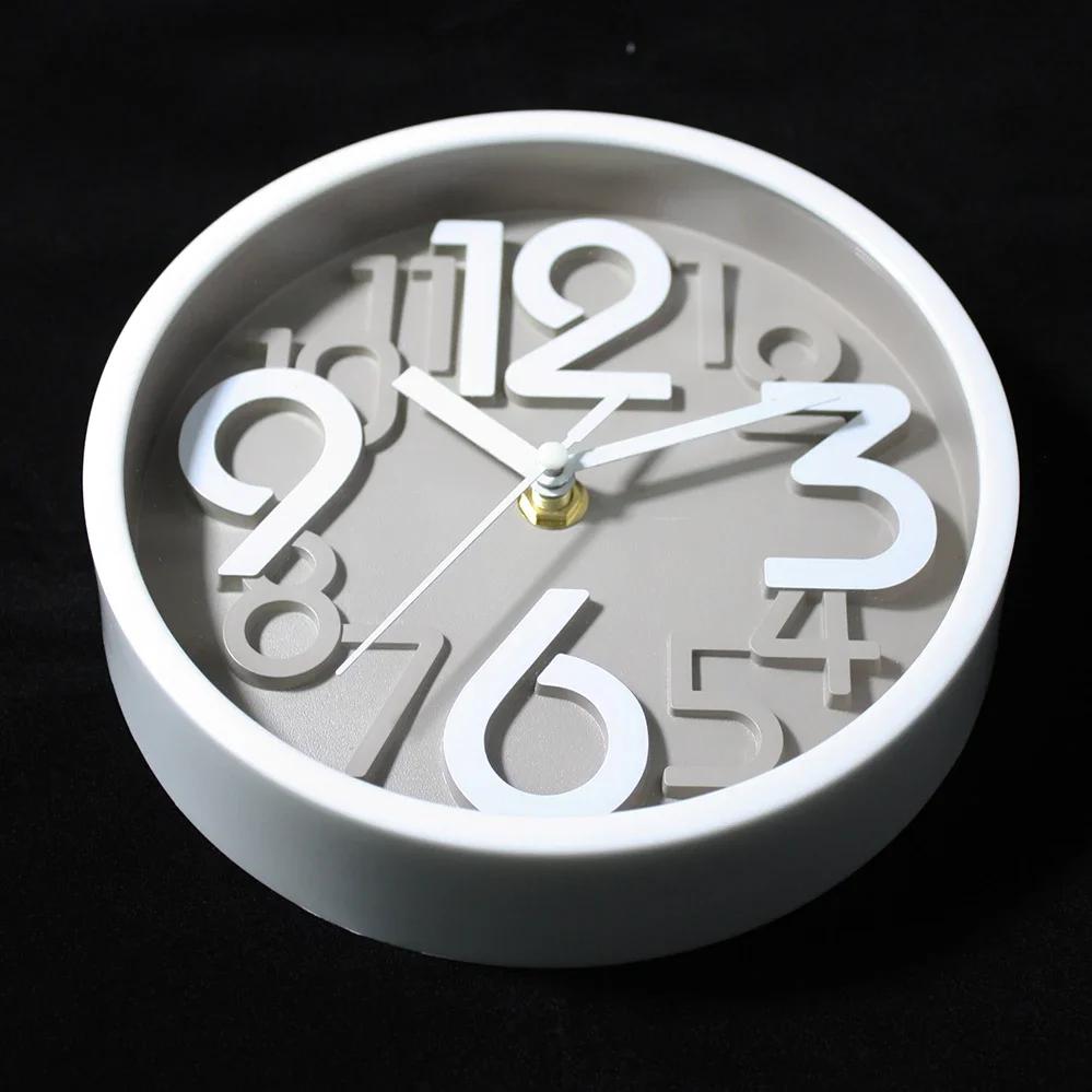 

8 дюймов Простые настенные часы бесшумные не тикающие кварцевые круглые часы на батарейках для спальни гостиной кабинета 8 inch