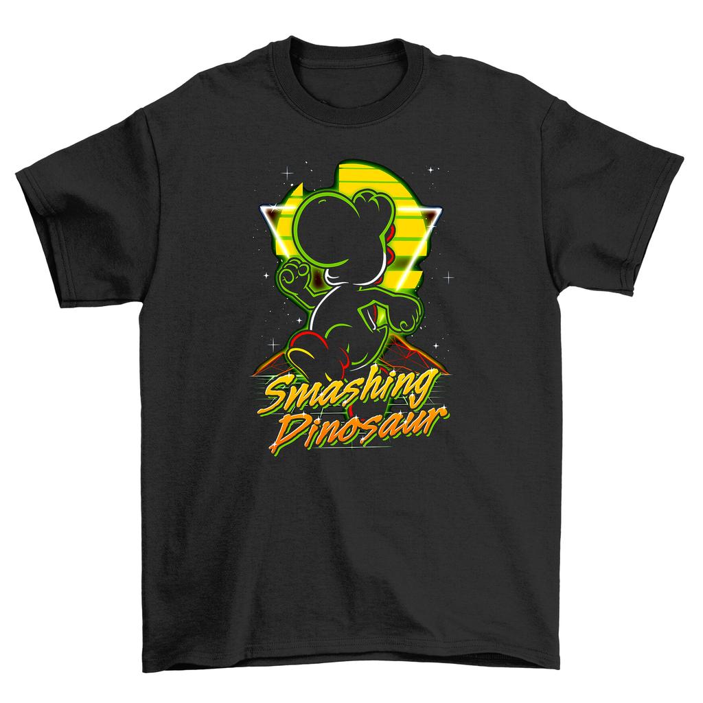 Smashing Dino'' Funny Dinosaur T-Shirt Mens Womens Tees Top - Roar with Laughter! Unisex Design, 100%