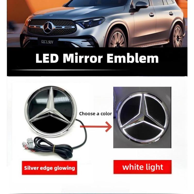Car Grille Badge 3D  Front Emblem LED Lights  For Mercedes Benz W205 W212 W213 W204 ML W166 CLA C117 W176 W177 E  GLA GLC GLE