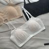 Summer Ultra-thin Lace Underwear Women's Big Breasts Show Small Rabbit Ears Cup Non-marking Anti-light Thin Shoulder Strap Non-marking Bra Cover