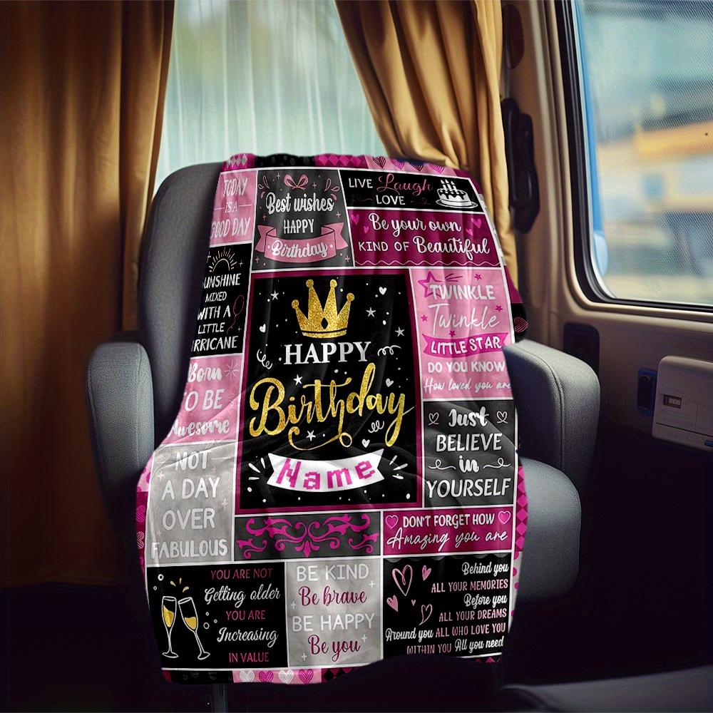 Birthday Celebration Customize Your Name Rv Blanket Soft Warm Lightweight Allseason Multipurpose Throw For Travel Camping Picnic Sofa Bed Living Room