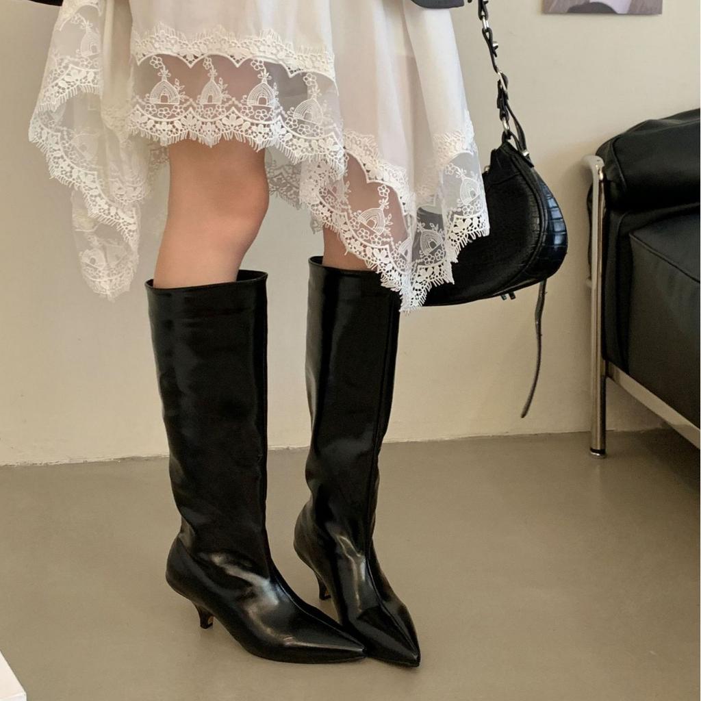 2025 New Summer Pointed Thin High Heel Tall Tube Thin Fashion Martin Women's Boots Knight Women's Knight Long Women's Boots