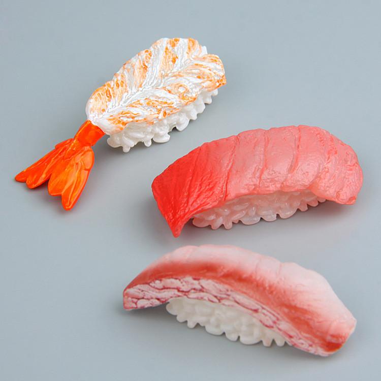 Simulated Shrimp Sweet Salmon Sushi Magnetic Refrigerator Decoration Accessory