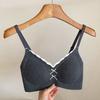 Womens Seamless Lace Cotton Bra V Neck Wireless Push Up Support Non-Slip Comfortable Underwear