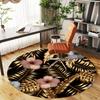 1pc Tropical Leaves Flowers Round Chair Mat Office Area Rug - Non-Slip, Floor Mat for Office, Bedroom, and Indoor Decor P127195
