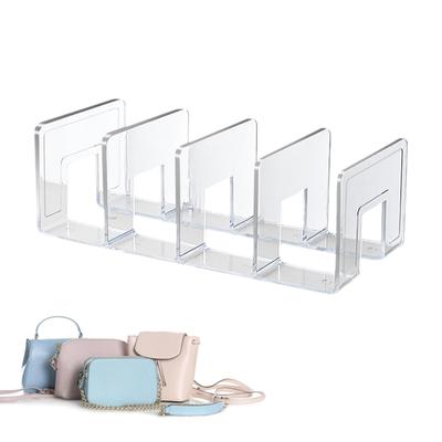 4 Slots Clear Shelf Divider Storage Organizer Purse Organizer For Closet Clutch Dividers Bag Storage Shelf Closet Holders