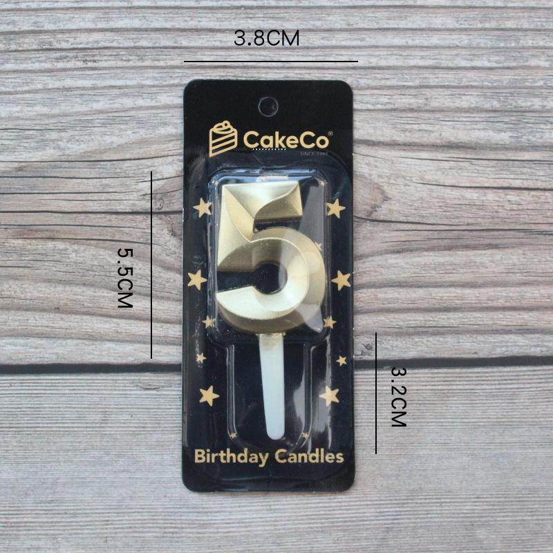 

Новий Креативний Торт на День Народження Вечірка Прикраса на День Народження Тривимірна Золота Діамантова Велика Свічка з Цифрою Black Card Diamond Gold Digital Candle 5