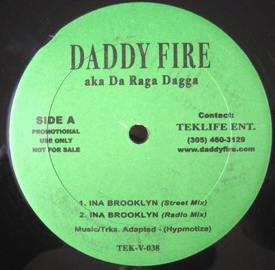 12inch Record DADDY FIRE - Ina Brooklyn TEKV038 Teklife Ent. US Rap & Hip-Hop/R&B Used