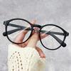 Fashionable Minimalist Retro Korean Version Ultra Light Student No Makeup Black Big Round Frame Glasses Female