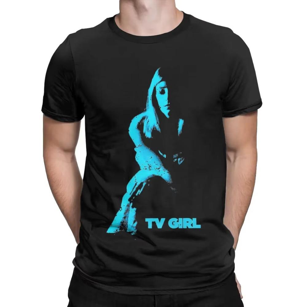 Men Tv Girl T Shirts Pure Cotton Tops Vintage Short Sleeve Crewneck Tees Plus Size T-Shirts