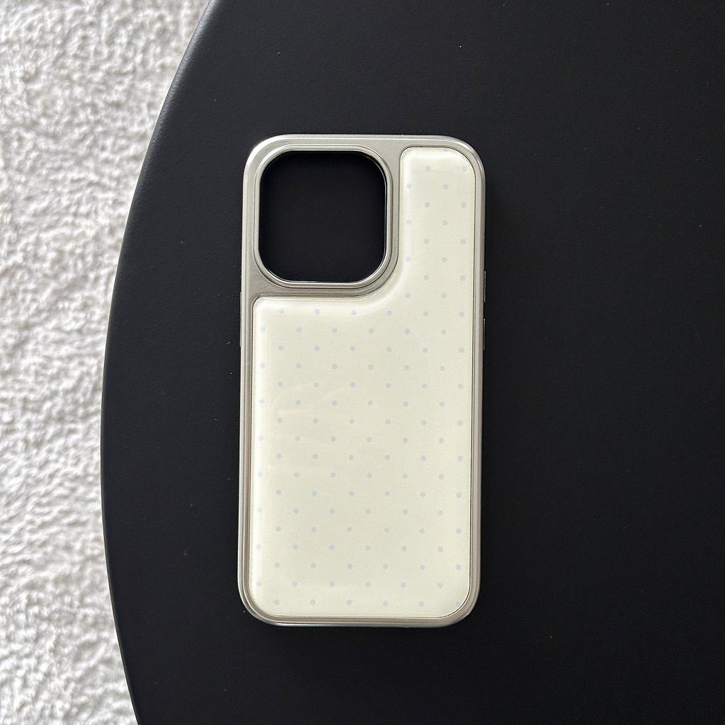 Japanese Korean ins Yellow Blue Polka Dots Cartoon Cute Drop Glue Phone Case For Samsung S 23 24 25 26 FE ULTRA EDGE PLUS Cover