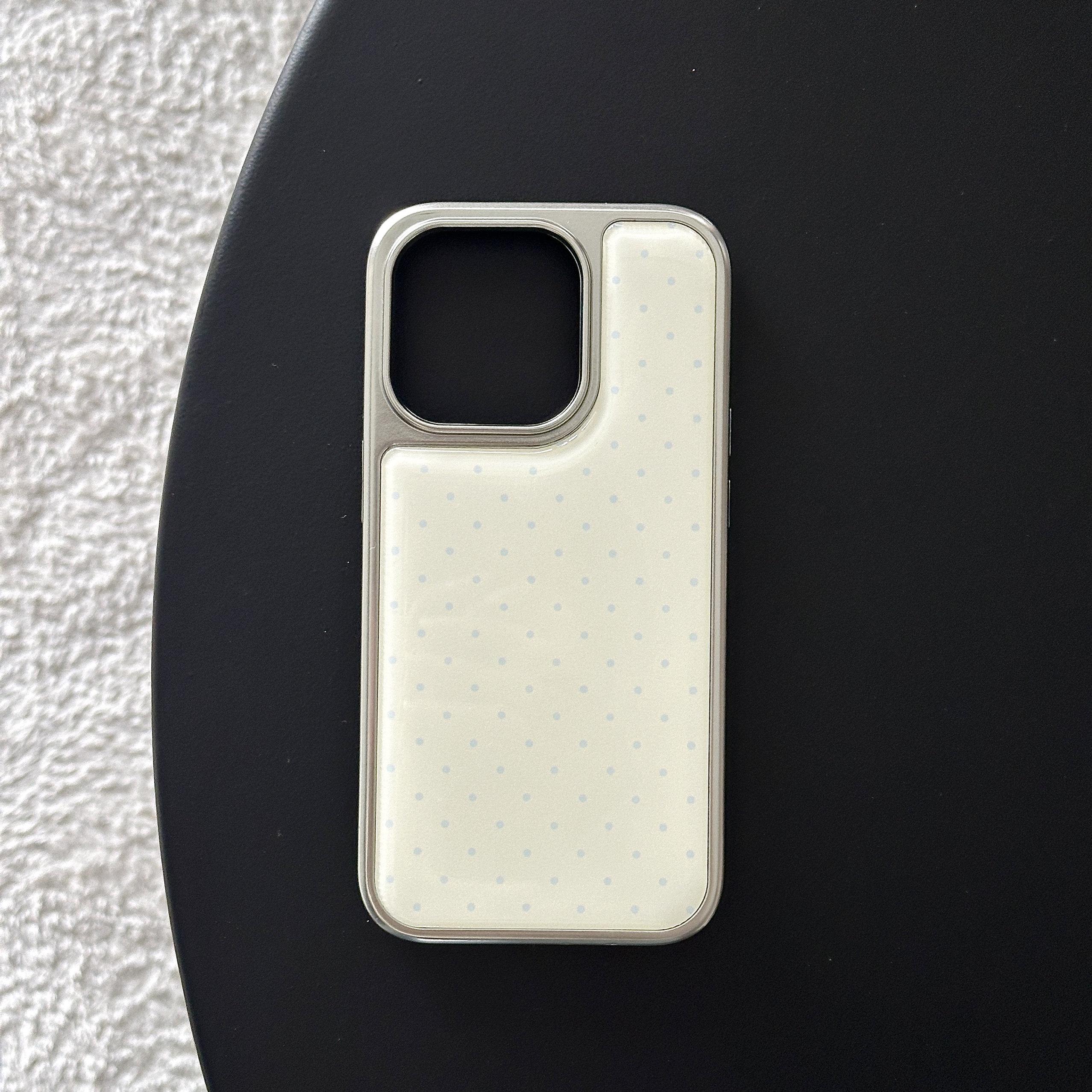 

Japanese Korean ins Yellow Blue Polka Dots Cartoon Cute Drop Glue Phone Case For Samsung S 23 24 25 26 FE ULTRA EDGE PLUS Cover Galaxy S24 Ultra