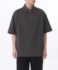 Crease Relaxed Half Zip-Up Shirt [Gunmetal]