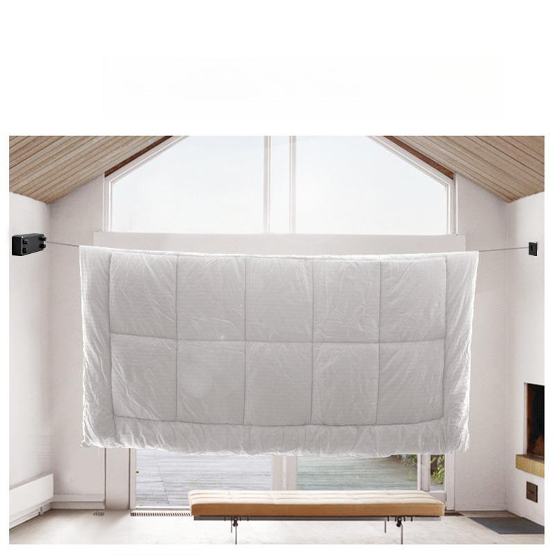 Invisible Retractable Clothes Drying Rack No Drill 304 Stainless Steel Wire for Balcony Bathroom Indoor Outdoor with Aluminum