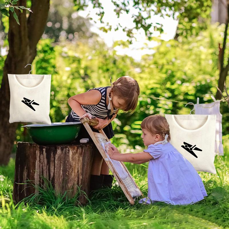 Sáček na uložení kolíčků na prádlo Domácí Venkovní Závěsný Organizér Omyvatelná Kapsa na Kolíčky Kapacita Závěsný Sáček Koupelnový Sáček na Uložení
