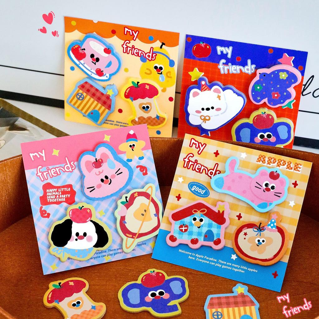 Ins Cute Pet Combination Post Notes Student Cartoon Multiple Hand Account Decoration Message Note Sticky Note N Times Notepad