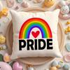 Pride Month Heart Cushion Cover Plush Fabric Soft Double-Sided Printed Sofa Warm Winter Home Gift Pillow Case