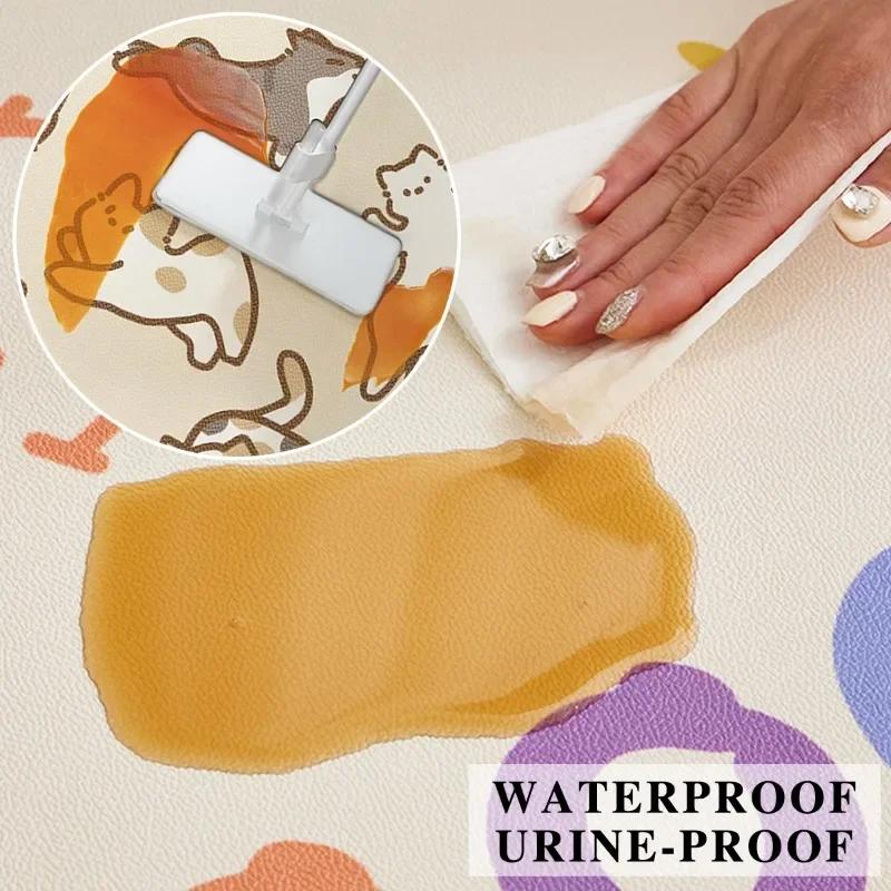Pet Floor Mat Waterproof Urine-proof Pvc Carpet Leather Cat Dog Fence Kennel Doghouse Large Area Rug Wipeable Kitchen Foot Mats