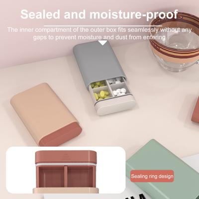 6 Grids Rectangle Medicine Box Pill Organizer Dustproof Compact Portable Small Airtight Pill Carrier Case Tablet Holder