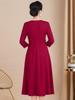 Spring 2025 Elegant Wine Red Dress for Mother of the Bride/Groom: Formal Wedding Banquet Wear