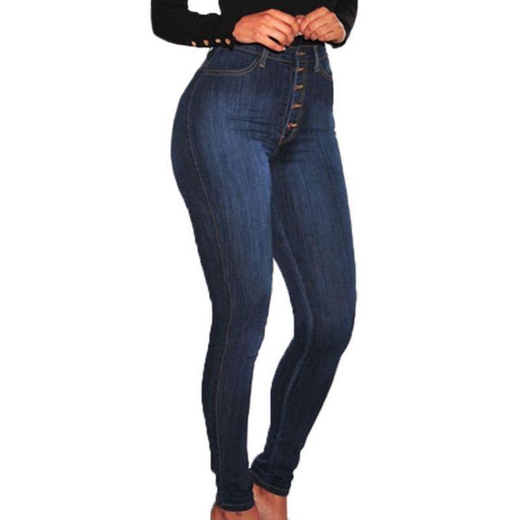 Højtaljede Stretchy Skinny Jeans til Kvinder Plus Size Denim Jeggings Bukser