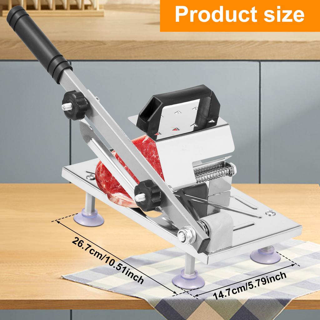 Fårköttsrullskärmaskin Rostfritt stål Köttskärare Nötkött Tunn skiva Fryst kött Hushåll Grill Hot Pot Matlagning Köttskärare