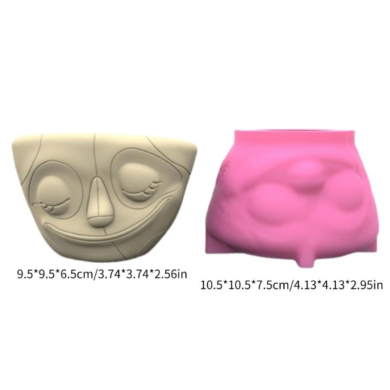 Reusable Face Shaped Succulent Pots Mold Flower Planter Silicone Mold for Face Succulent Pots Art and Craft Projects