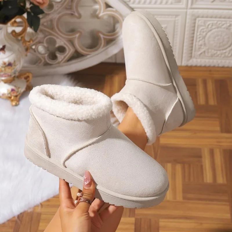 Women Boots 2025 New Fashion Outdoor Shoes Women New Platform Push Size Ankle Boots Women Thickened Fluff Luxury Warm Snow Boots