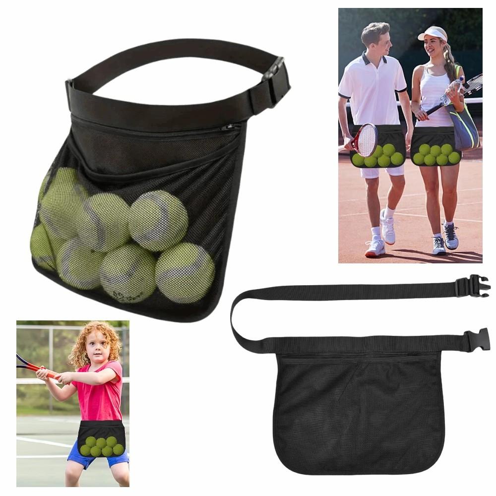 Adjustable Band Tennis Ball Holder Bag Mesh Material Mesh Ball Fanny Pack  Outdoor Activities