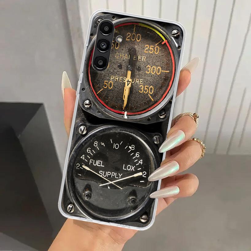 Aviation Aeroplane Helicopter Cockpit Instrument Phone Case for Samsung Galaxy A16 A26 A36 A56 A15 A25 A35 A55 A14 A24 A34 A54 A