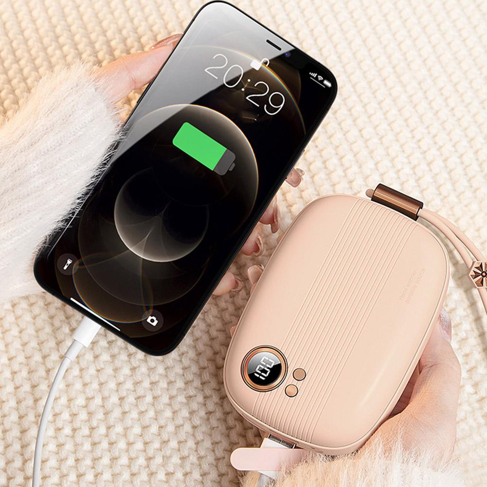 Portable Hand Warmer Electric Hand Warmer with Hanging Rope Mini Hand Warmer Heater Powerbank Hand Heater for Indoor Outdoor