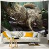 Mysterious Forest Tapestry Wall Hanging Flowers Jungle Animals Moon Ocean Landscape Illustration Room Home Decor